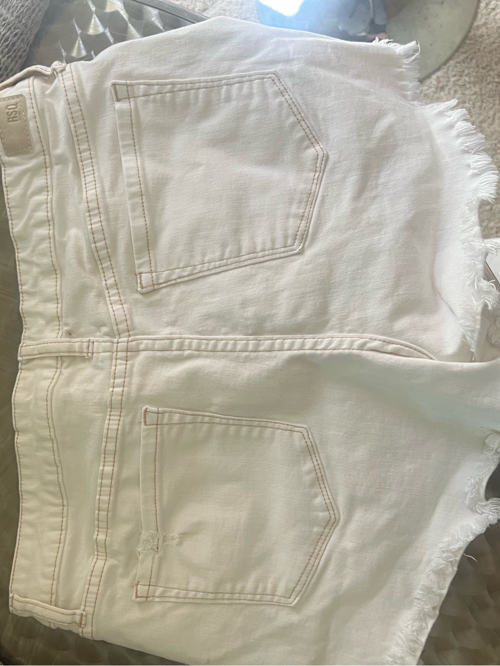 RSQ White Distressed High-Rise Denim Shorts - Picture 4 of 4